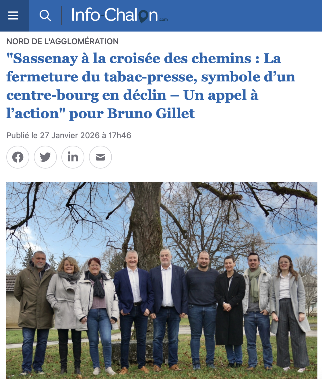 Communiquer de presse dans inf-chalon le 27/01